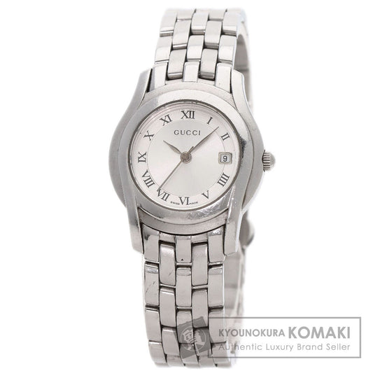 GUCCI グッチ 5500L ラウンドフェイス 腕時計 SS レディース 中古