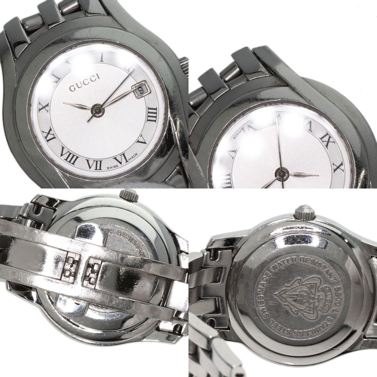 GUCCI グッチ 5500L ラウンドフェイス 腕時計 SS レディース 中古