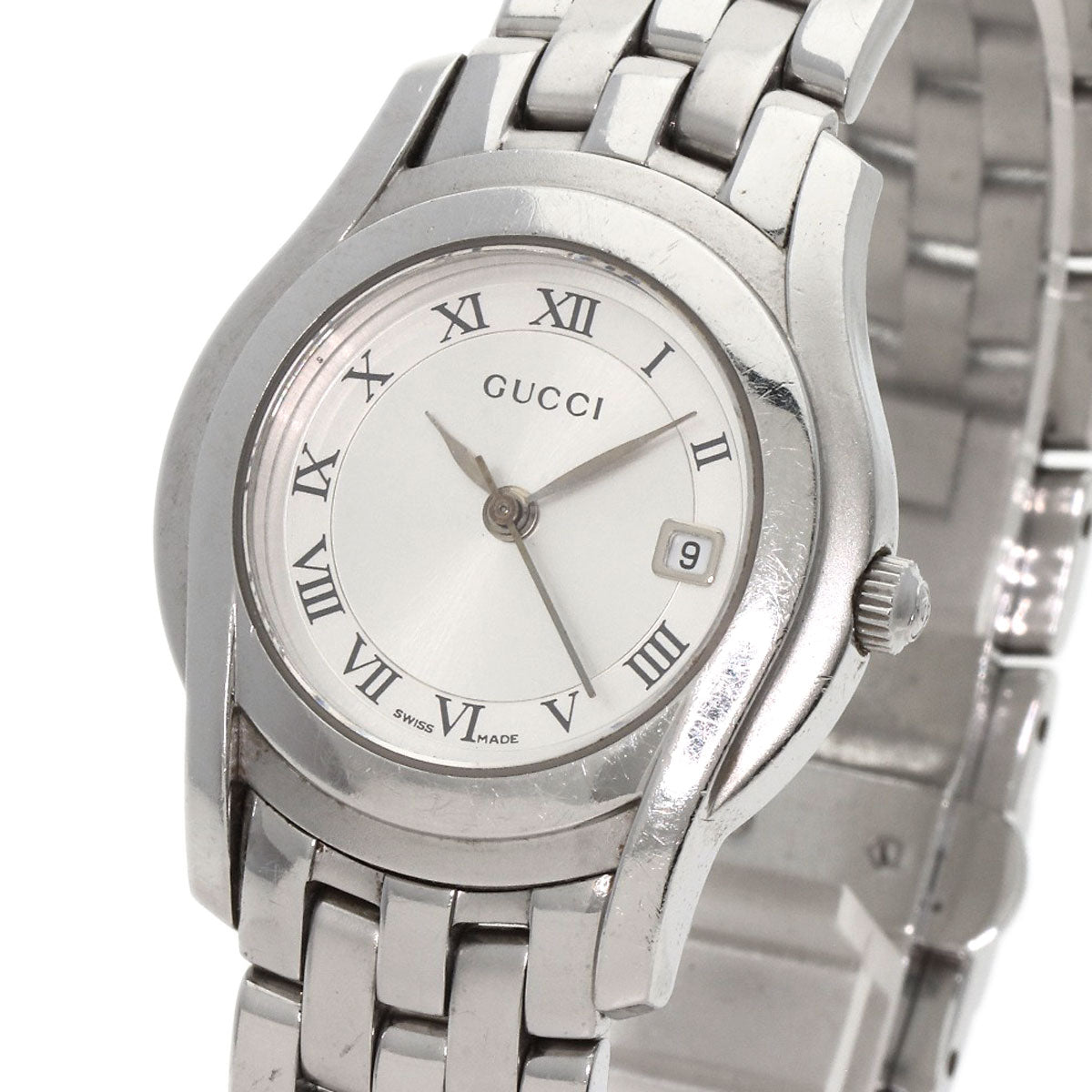 GUCCI グッチ 5500L ラウンドフェイス 腕時計 SS レディース 中古