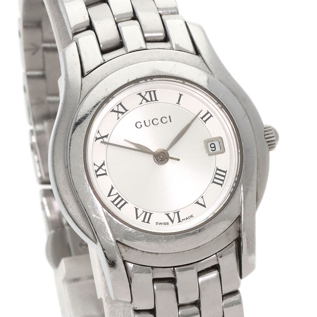GUCCI グッチ 5500L ラウンドフェイス 腕時計 SS レディース 中古