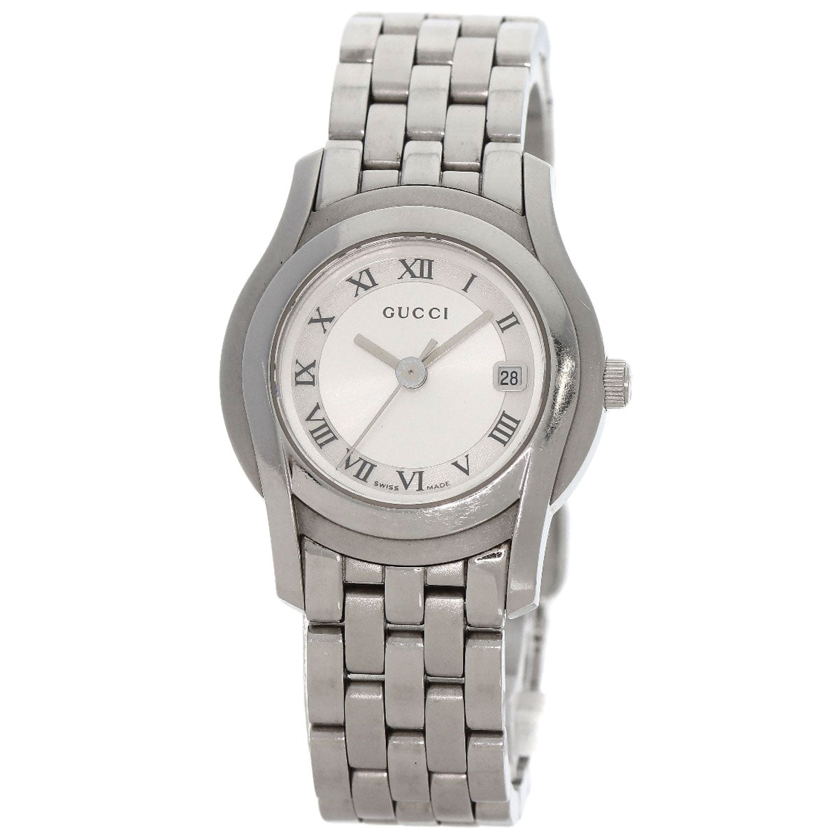 GUCCI グッチ 5500L ラウンドフェイス 腕時計 SS レディース 中古