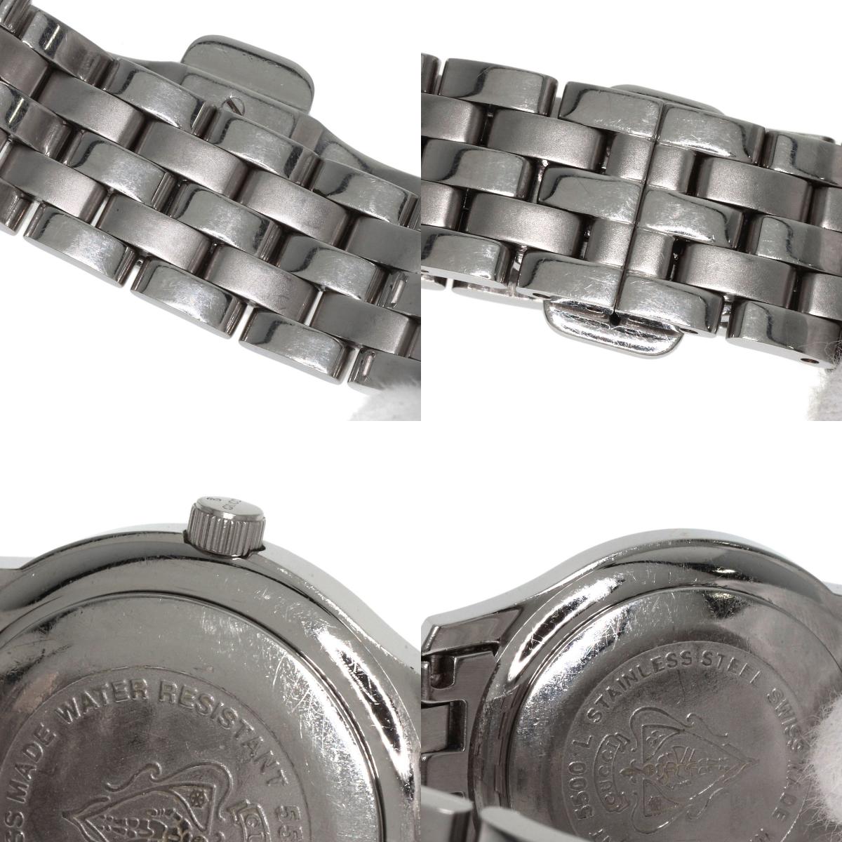 GUCCI グッチ 5500L ラウンドフェイス 腕時計 SS レディース 中古