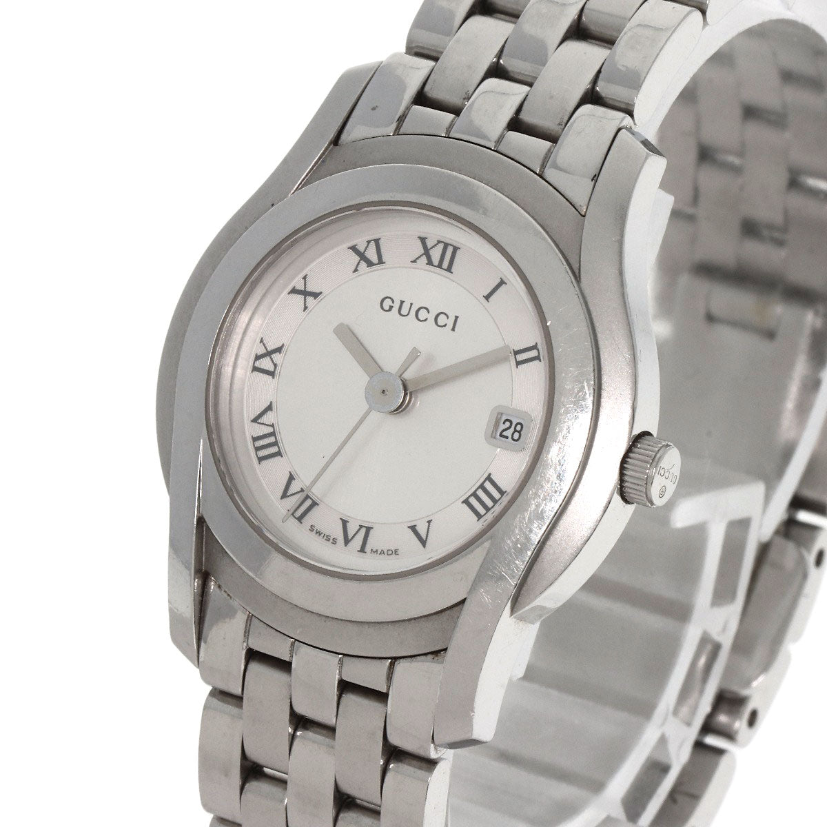 GUCCI グッチ 5500L ラウンドフェイス 腕時計 SS レディース 中古