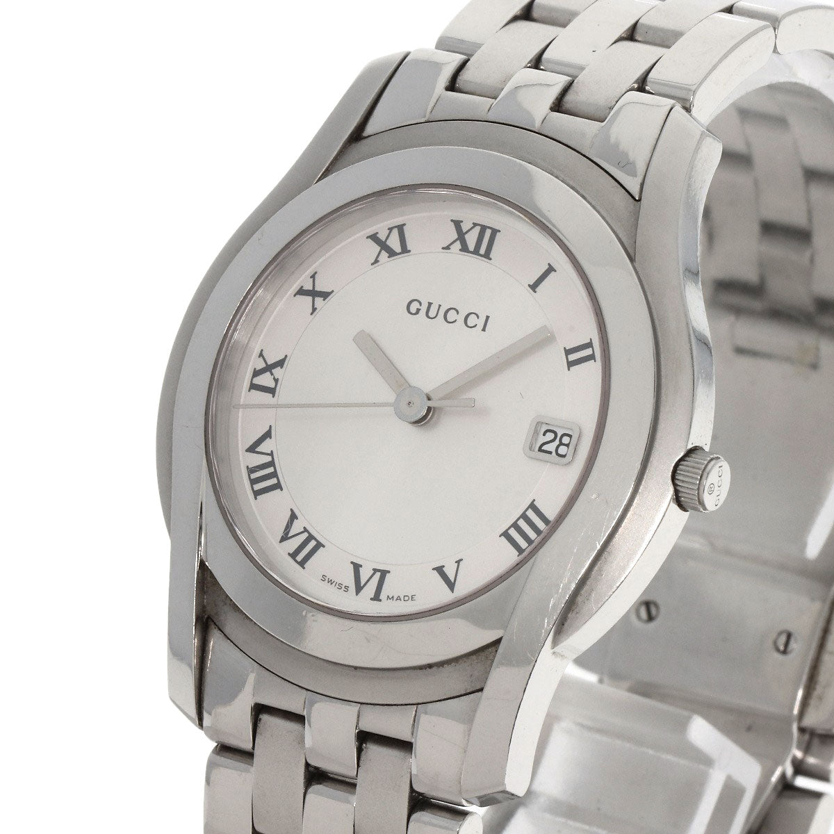 GUCCI グッチ 5500M ラウンドフェイス 腕時計 SS メンズ 中古