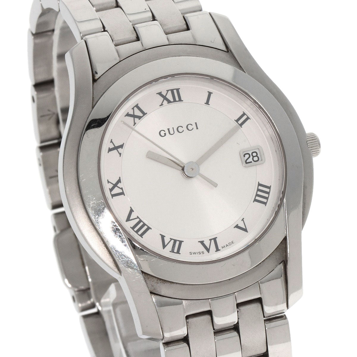 GUCCI グッチ 5500M ラウンドフェイス 腕時計 SS メンズ 中古
