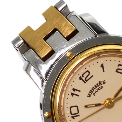 HERMES エルメス CL4.220 クリッパー 旧ベルト 腕時計 SS レディース 中古