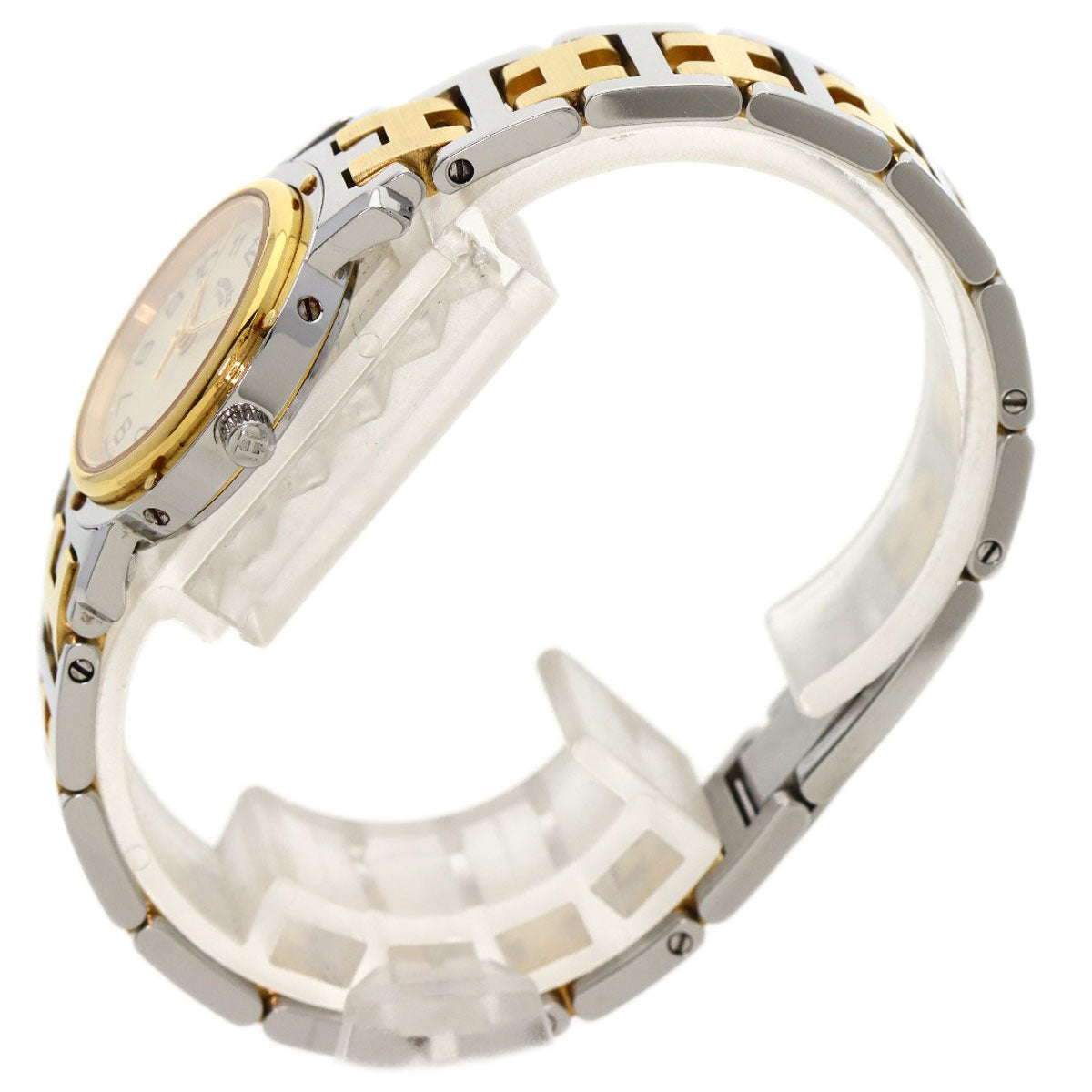 HERMES エルメス CL4.220 クリッパー 旧ベルト 腕時計 SS レディース 中古