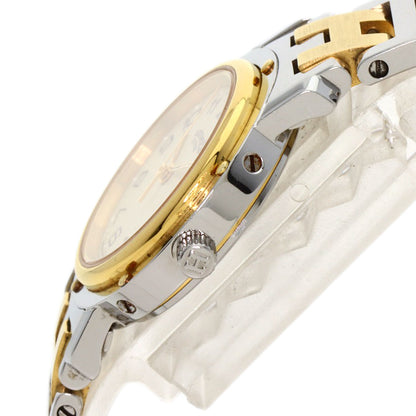 HERMES エルメス CL4.220 クリッパー 旧ベルト 腕時計 SS レディース 中古