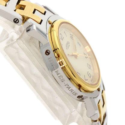 HERMES エルメス CL4.220 クリッパー 旧ベルト 腕時計 SS レディース 中古