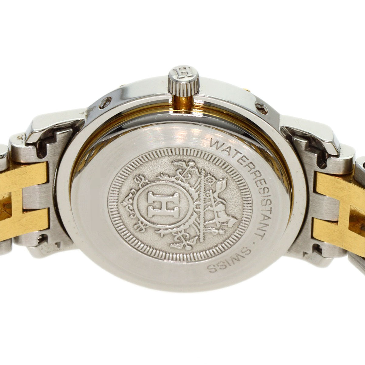 HERMES エルメス CL4.220 クリッパー 旧ベルト 腕時計 SS レディース 中古