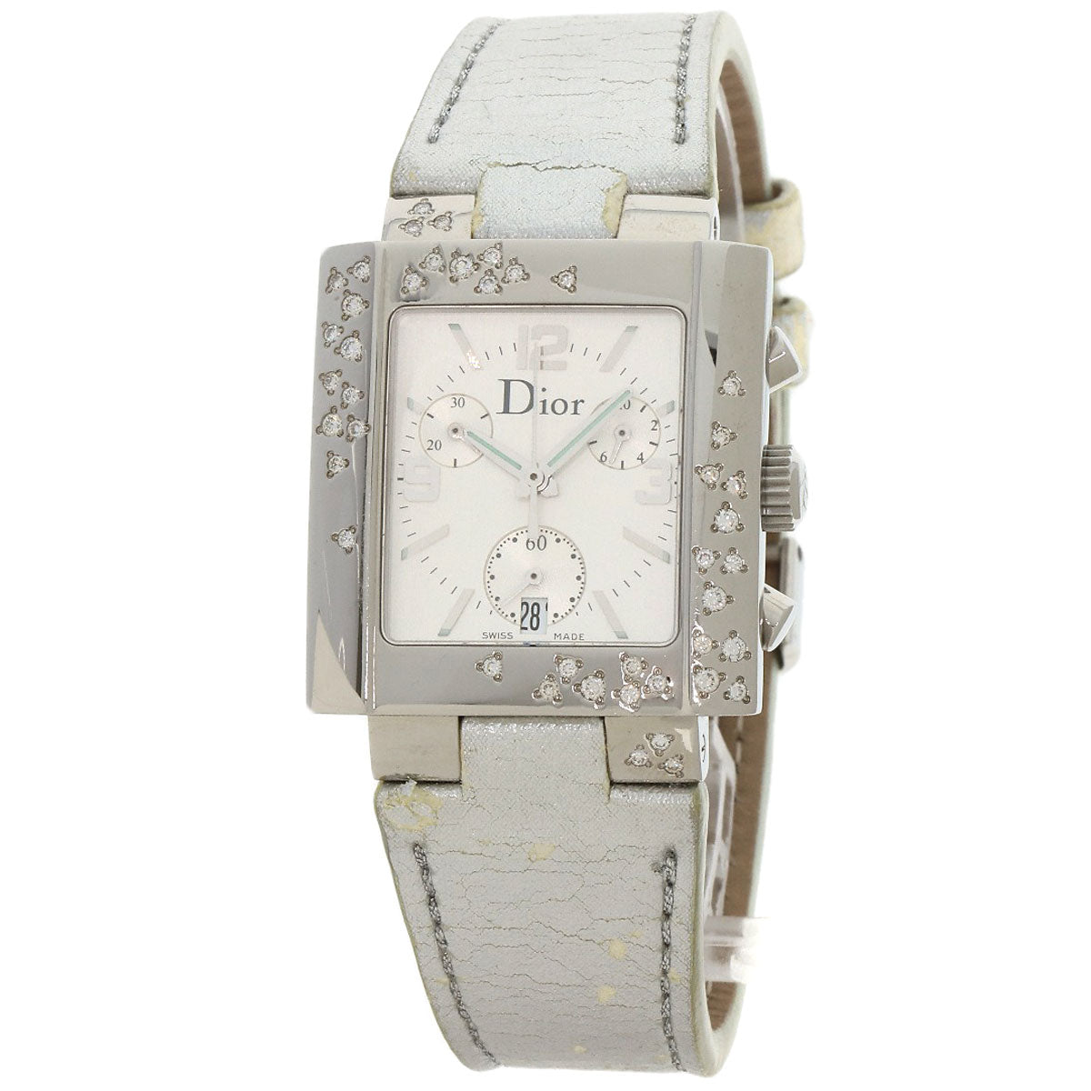 CHRISTIAN DIOR クリスチャンディオール D81-101 リヴァ スパークリング クロノグラフ 腕時計 SS レディース 中古