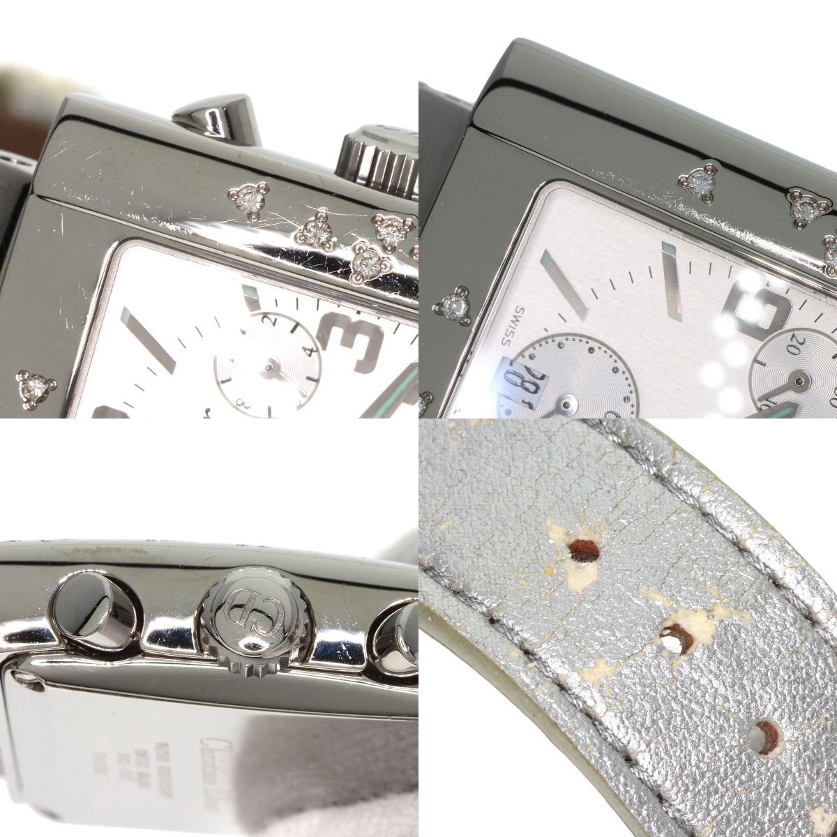 CHRISTIAN DIOR クリスチャンディオール D81-101 リヴァ スパークリング クロノグラフ 腕時計 SS レディース 中古