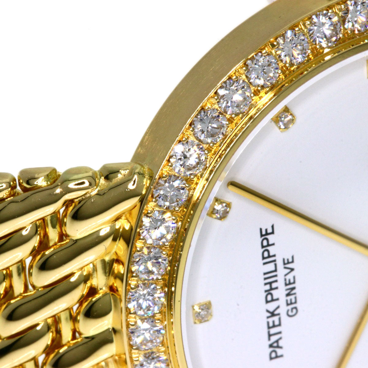 PATEK PHILIPPE パテックフィリップ 5006/17J-001 カラトラバ ベゼル 12P ダイヤモンド 腕時計 K18YG メンズ 中古