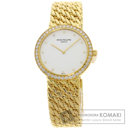 PATEK PHILIPPE パテックフィリップ 5006/17J-001 カラトラバ ベゼル 12P ダイヤモンド 腕時計 K18YG メンズ 中古