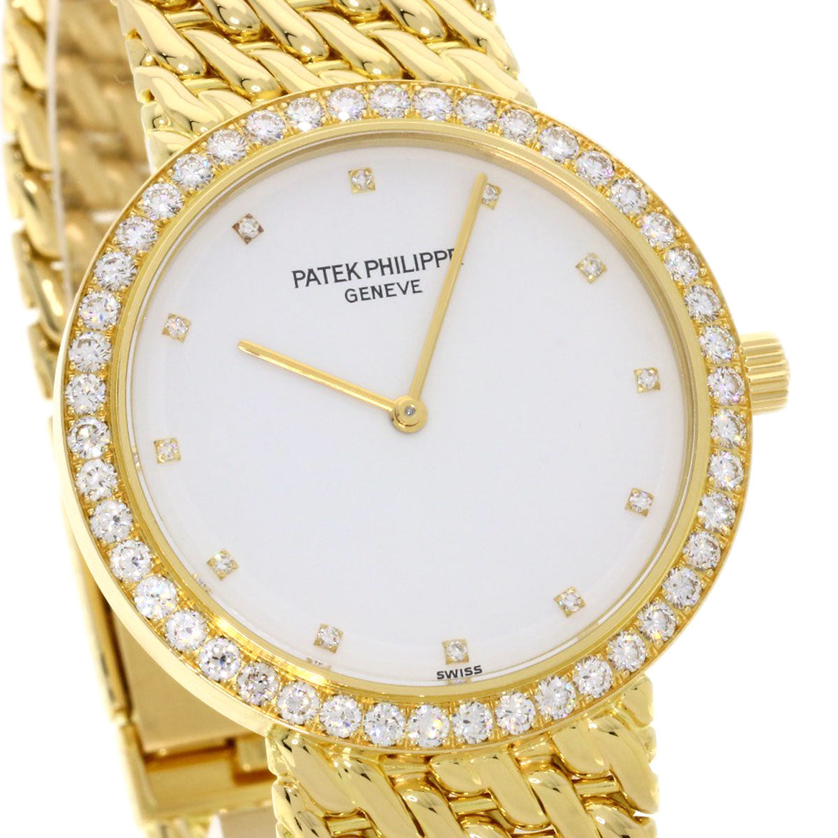 PATEK PHILIPPE パテックフィリップ 5006/17J-001 カラトラバ ベゼル 12P ダイヤモンド 腕時計 K18YG メンズ 中古