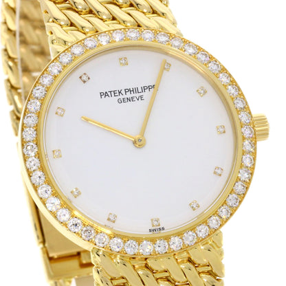 PATEK PHILIPPE パテックフィリップ 5006/17J-001 カラトラバ ベゼル 12P ダイヤモンド 腕時計 K18YG メンズ 中古