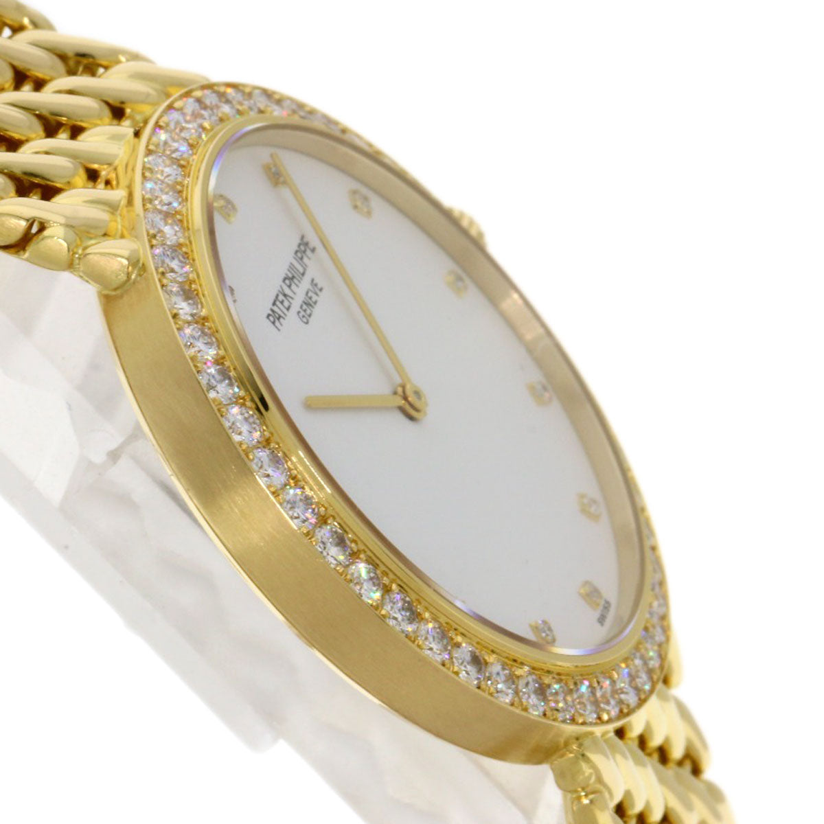 PATEK PHILIPPE パテックフィリップ 5006/17J-001 カラトラバ ベゼル 12P ダイヤモンド 腕時計 K18YG メンズ 中古
