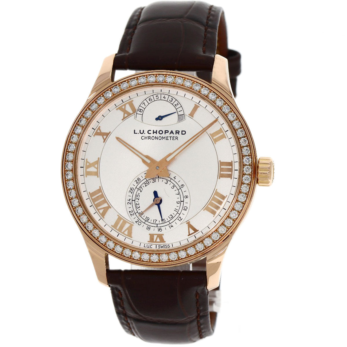 Chopard ショパール 171926-5001 L.U.C クアトロ ダイヤモンドベゼル 腕時計 K18PG メンズ 中古