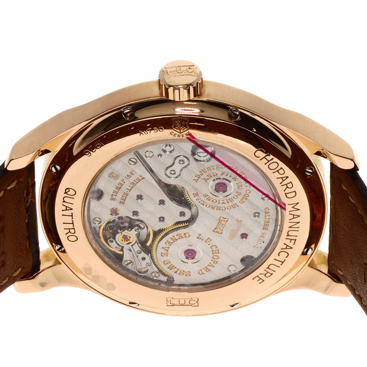 Chopard ショパール 171926-5001 L.U.C クアトロ ダイヤモンドベゼル 腕時計 K18PG メンズ 中古