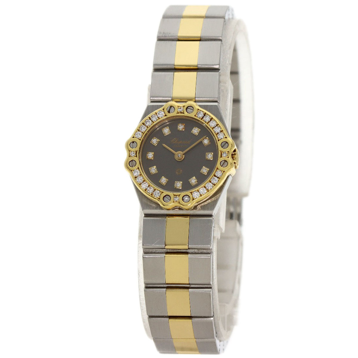 Chopard ショパール 25/8067-11 サンモリッツ 12P ダイヤモンド 腕時計 SS レディース 中古