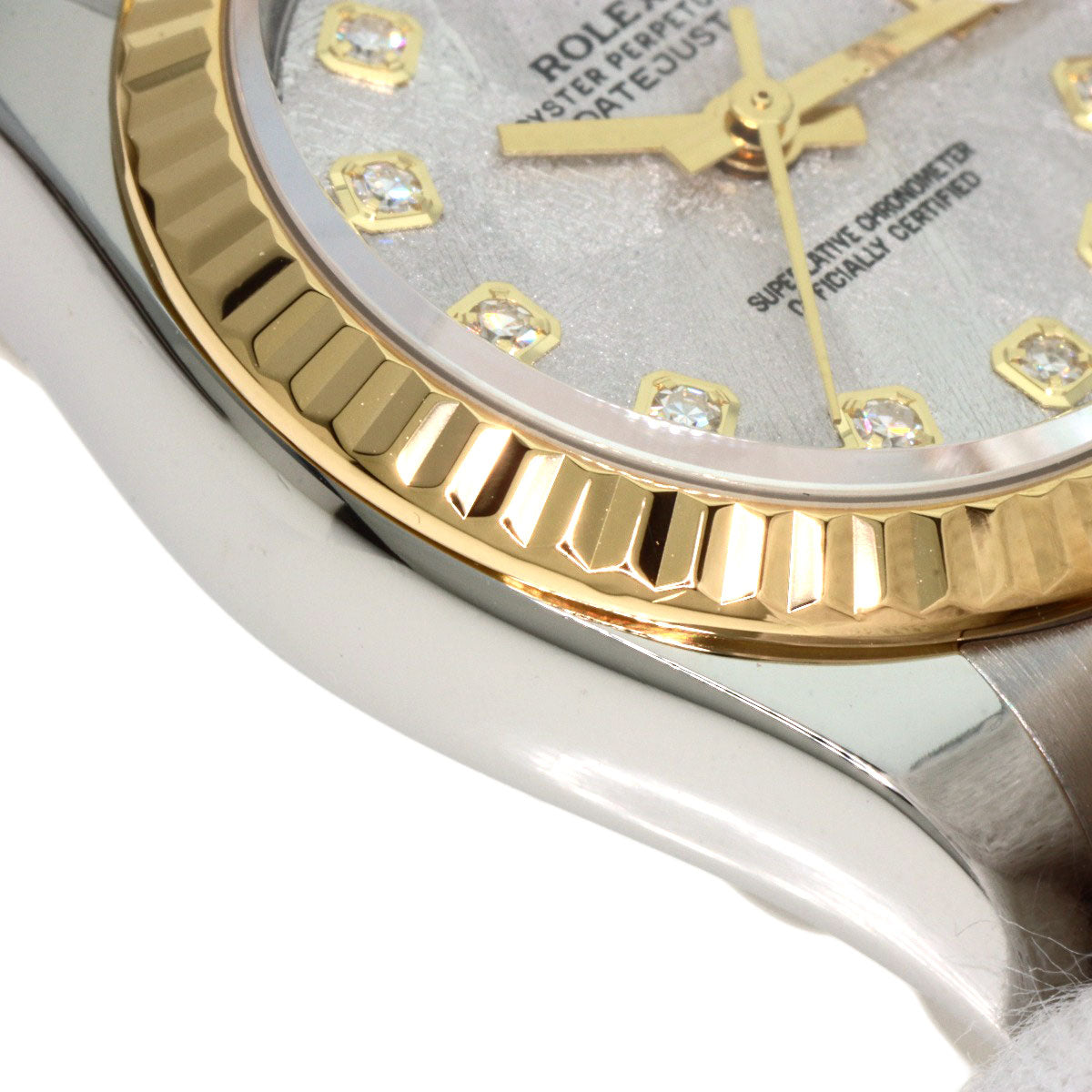ROLEX ロレックス 179173G デイトジャスト 10P ダイヤモンド メテオライト 腕時計 SS レディース 中古