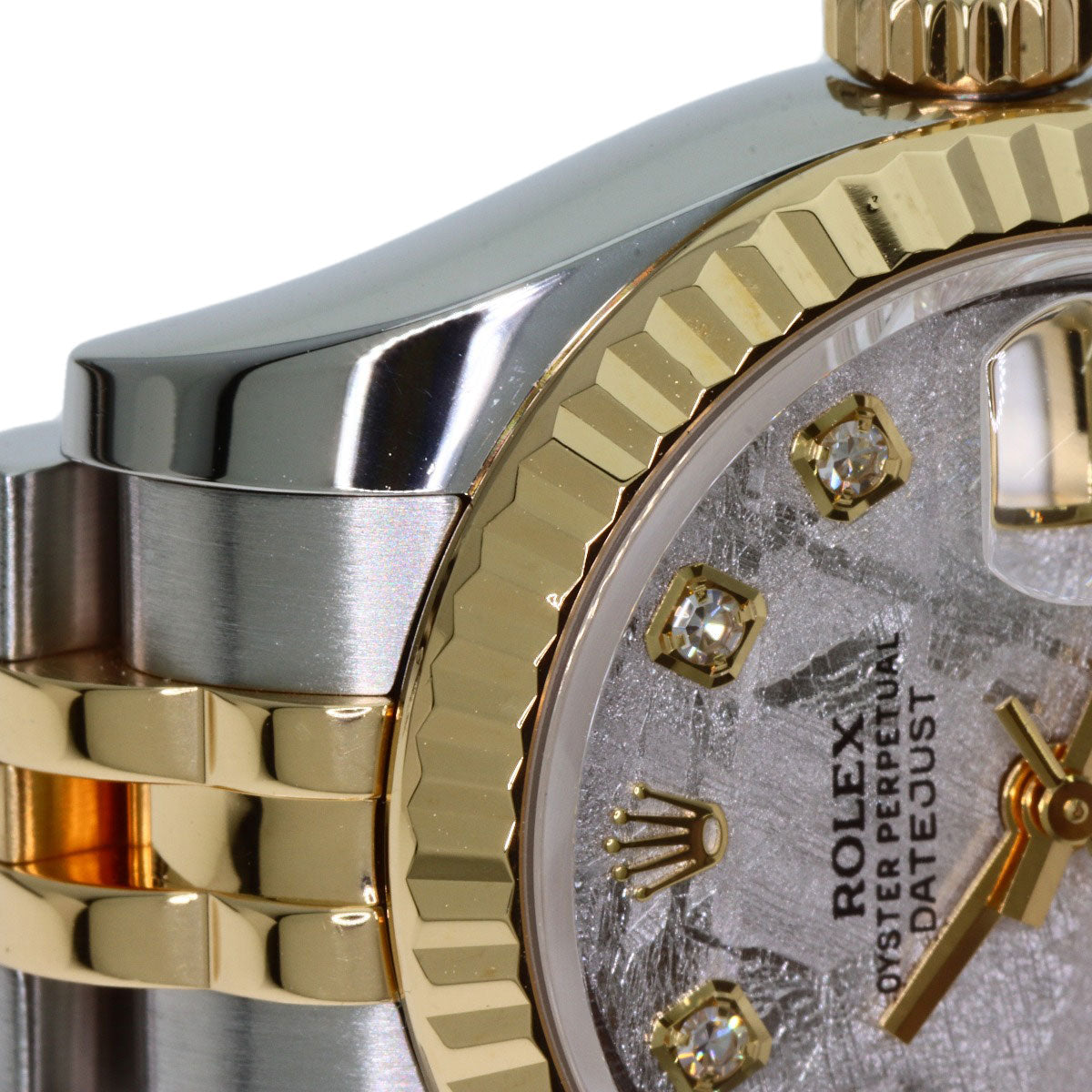 ROLEX ロレックス 179173G デイトジャスト 10P ダイヤモンド メテオライト 腕時計 SS レディース 中古
