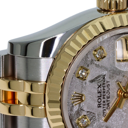 ROLEX ロレックス 179173G デイトジャスト 10P ダイヤモンド メテオライト 腕時計 SS レディース 中古