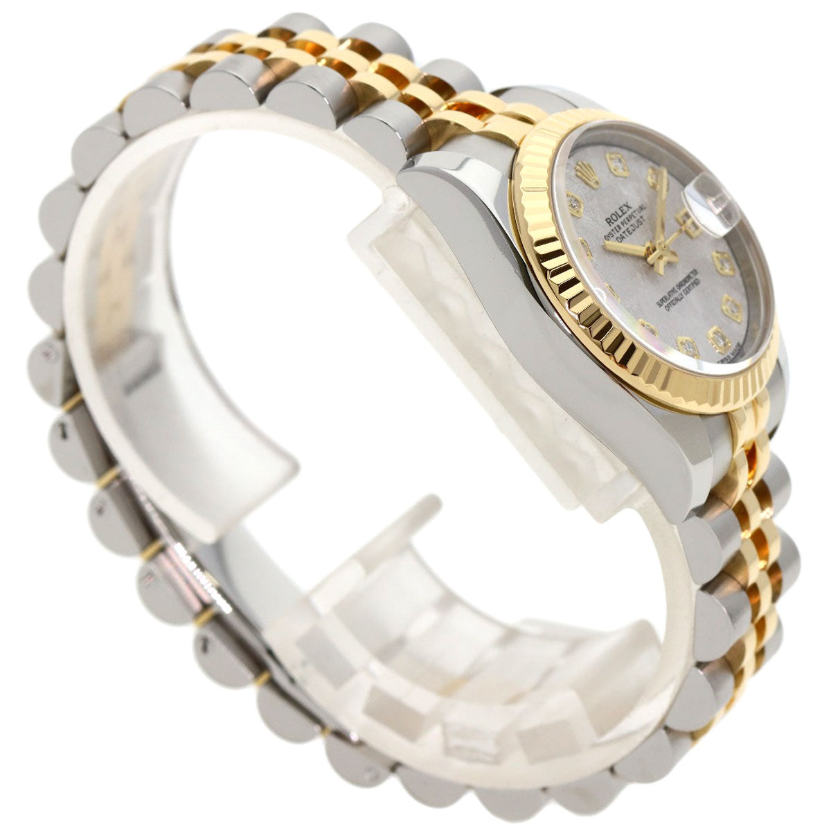 ROLEX ロレックス 179173G デイトジャスト 10P ダイヤモンド メテオライト 腕時計 SS レディース 中古