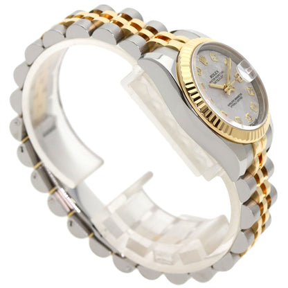 ROLEX ロレックス 179173G デイトジャスト 10P ダイヤモンド メテオライト 腕時計 SS レディース 中古