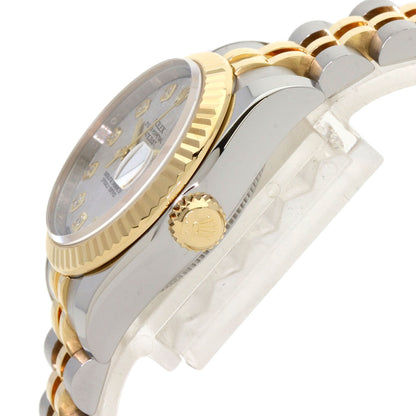 ROLEX ロレックス 179173G デイトジャスト 10P ダイヤモンド メテオライト 腕時計 SS レディース 中古
