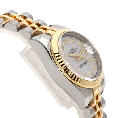 ROLEX ロレックス 179173G デイトジャスト 10P ダイヤモンド メテオライト 腕時計 SS レディース 中古