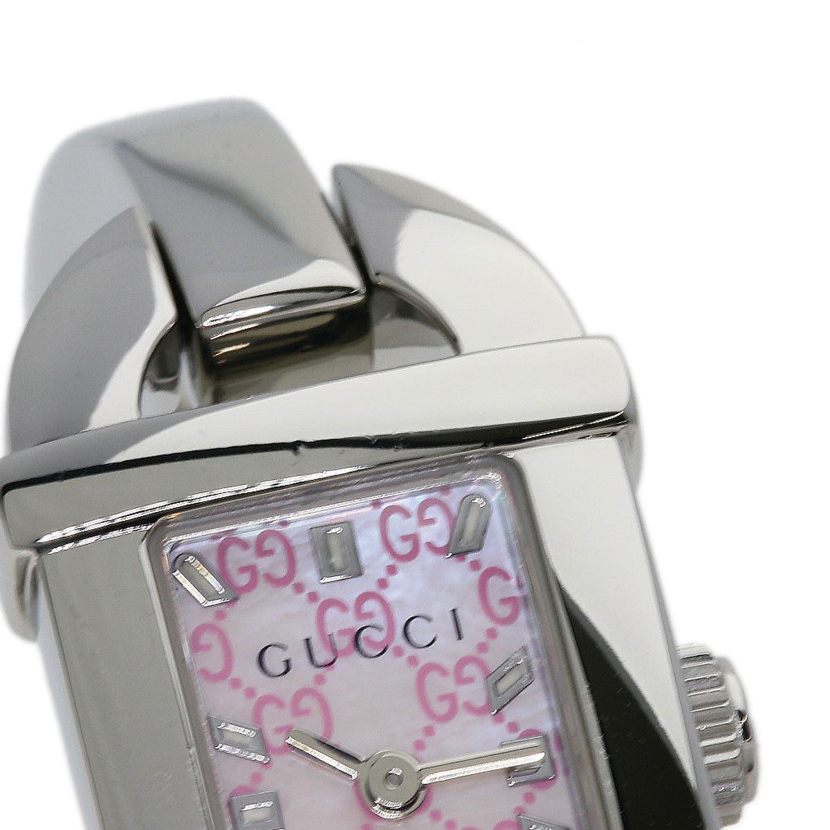 GUCCI グッチ 6800L スクエアフェイス 腕時計 SS レディース 中古