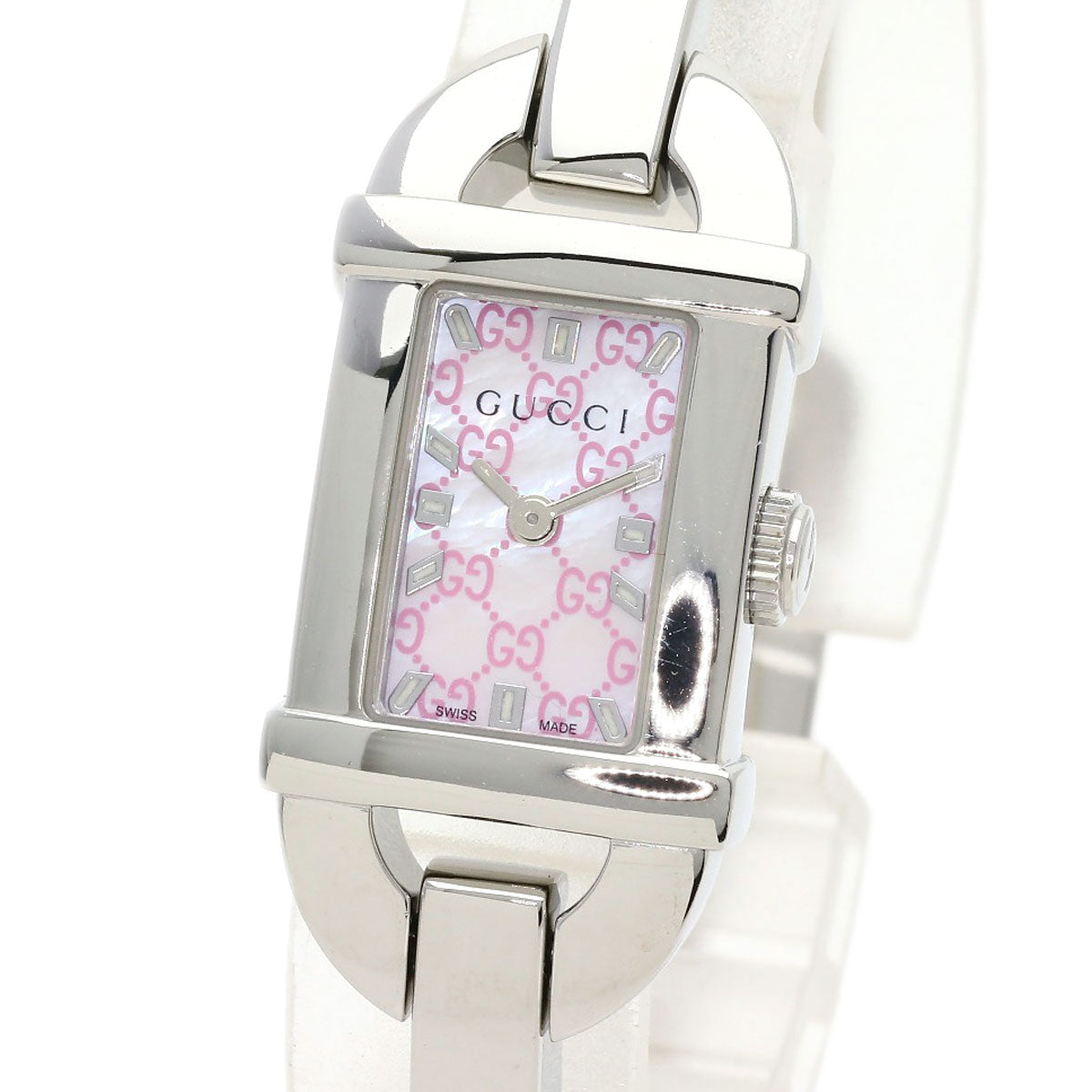GUCCI グッチ 6800L スクエアフェイス 腕時計 SS レディース 中古