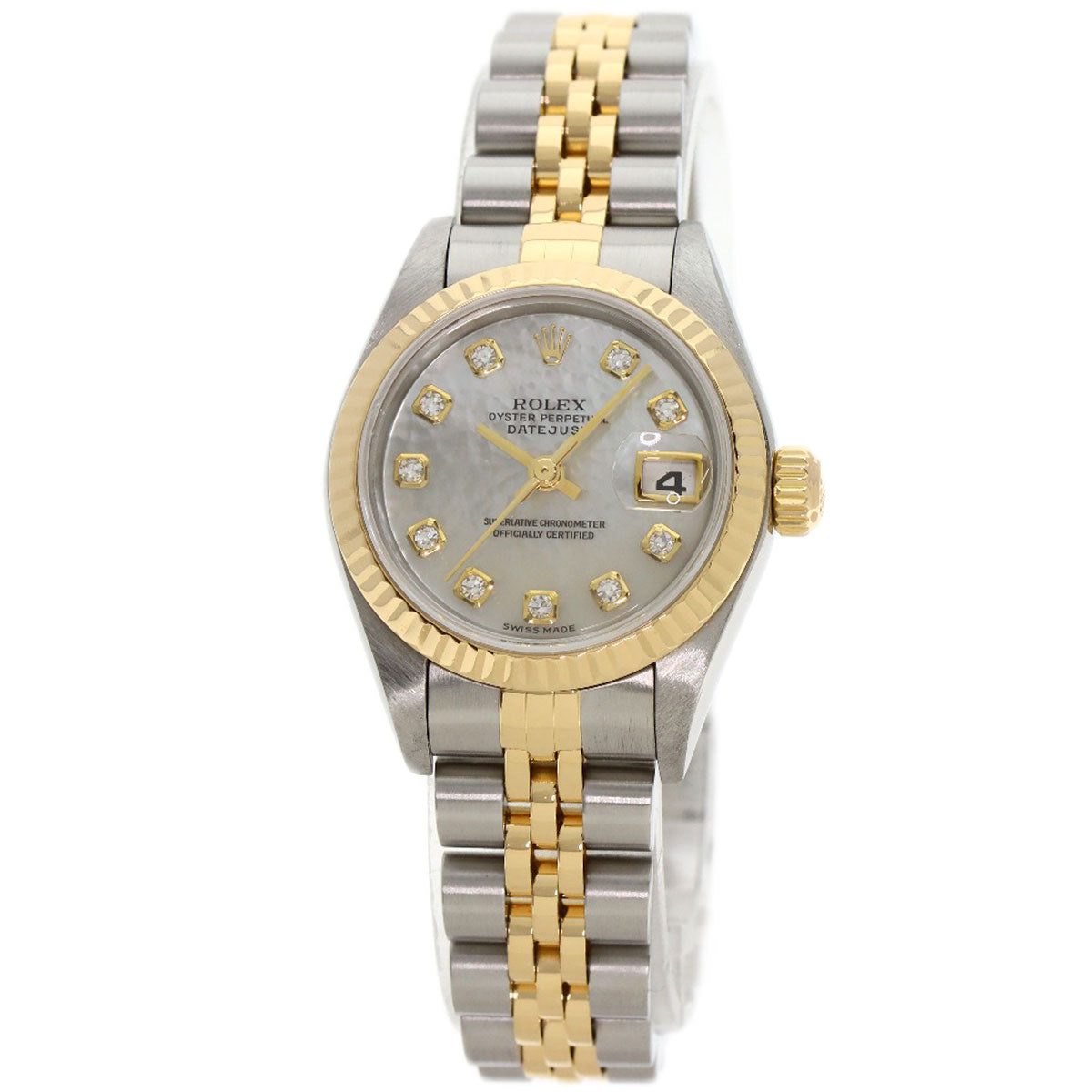 ROLEX ロレックス 79173NG デイトジャスト 10P ダイヤモンド 腕時計 SS レディース 中古