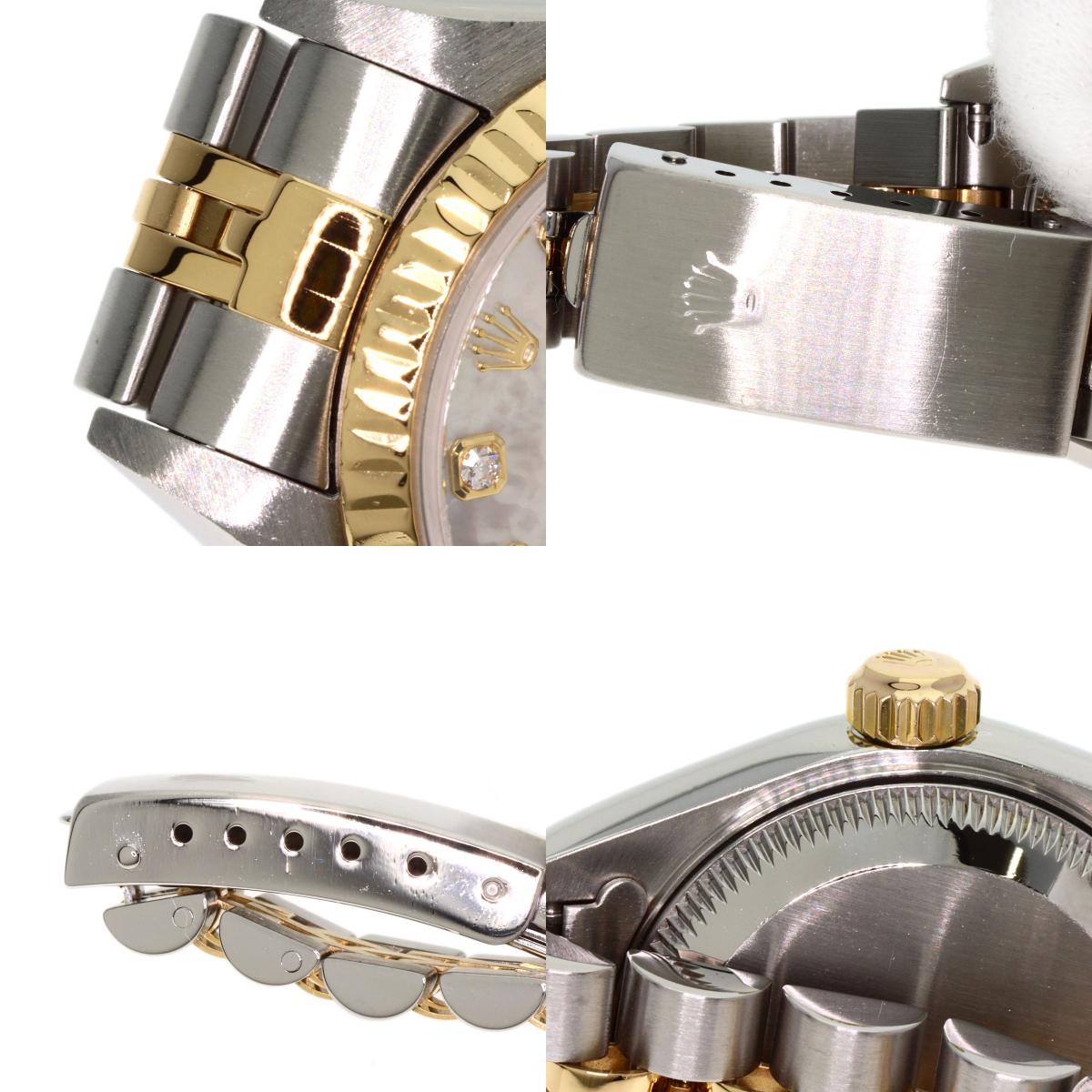 ROLEX ロレックス 79173NG デイトジャスト 10P ダイヤモンド 腕時計 SS レディース 中古