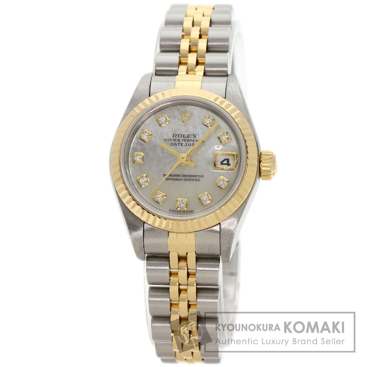 ROLEX ロレックス 79173NG デイトジャスト 10P ダイヤモンド 腕時計 SS レディース 中古