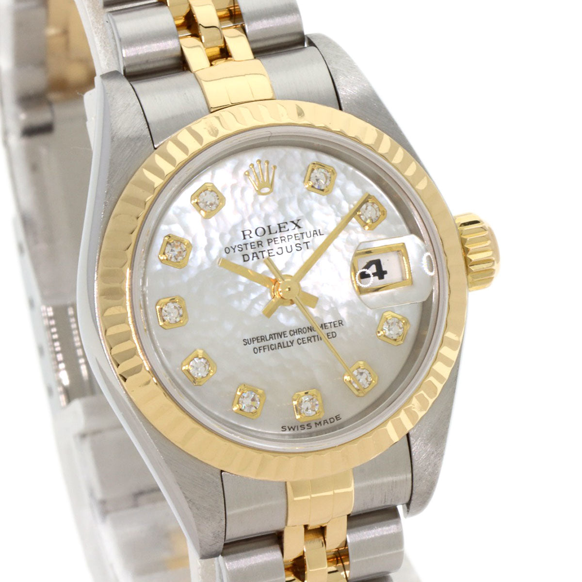 ROLEX ロレックス 79173NG デイトジャスト 10P ダイヤモンド 腕時計 SS レディース 中古