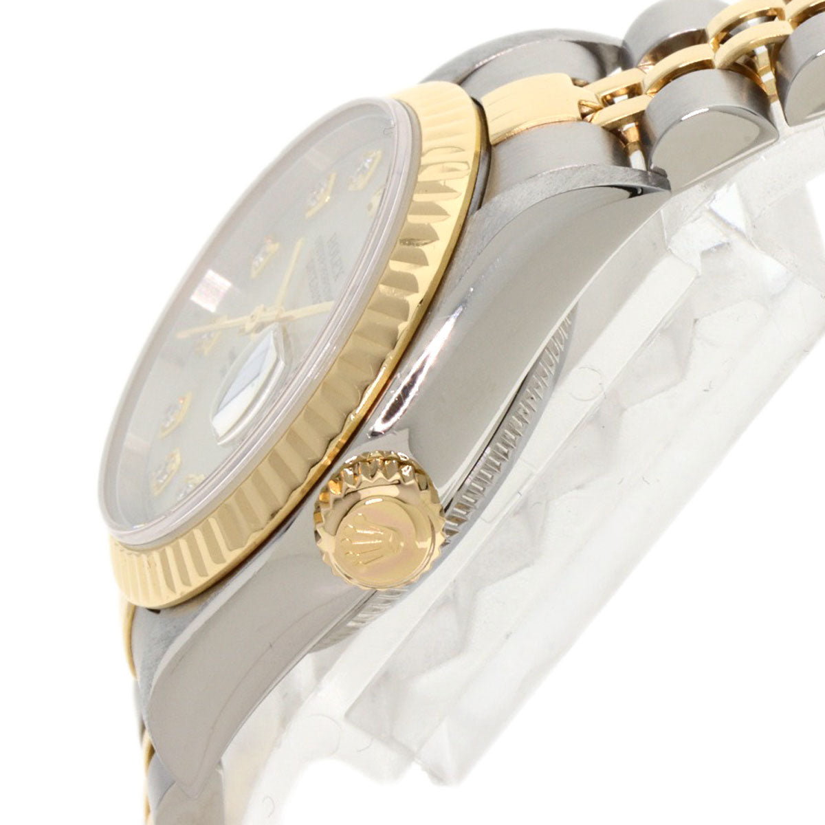 ROLEX ロレックス 79173NG デイトジャスト 10P ダイヤモンド 腕時計 SS レディース 中古