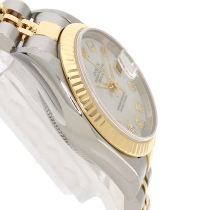 ROLEX ロレックス 79173NG デイトジャスト 10P ダイヤモンド 腕時計 SS レディース 中古