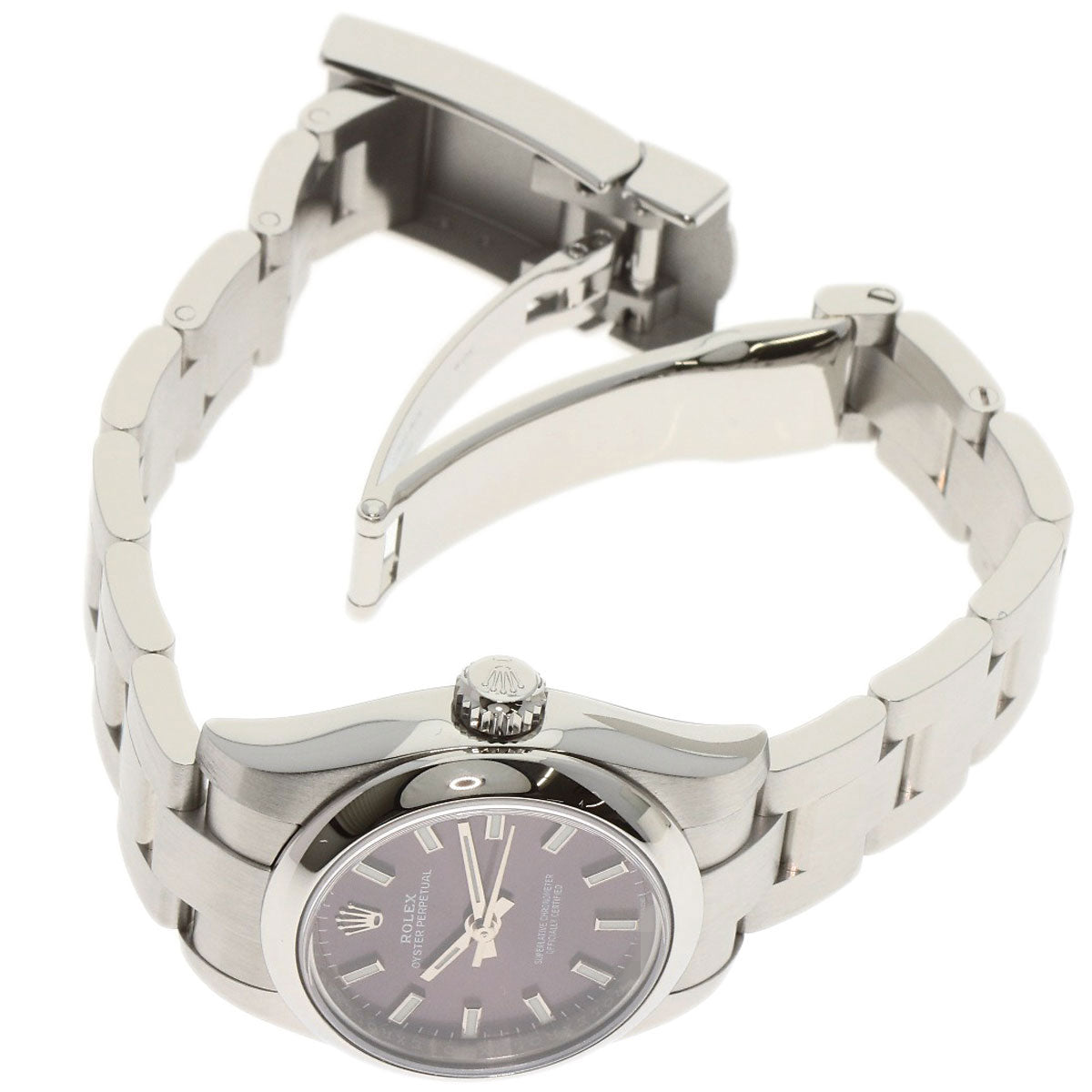 ROLEX ロレックス 176200 オイスターパーペチュアル26 レッドグレープ 腕時計 SS レディース 中古