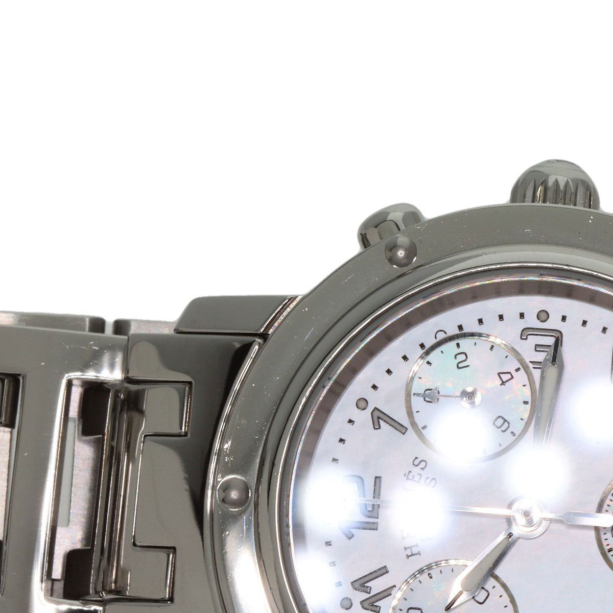 HERMES エルメス CL1.310 クリッパー クロノグラフ 腕時計 SS レディース 中古