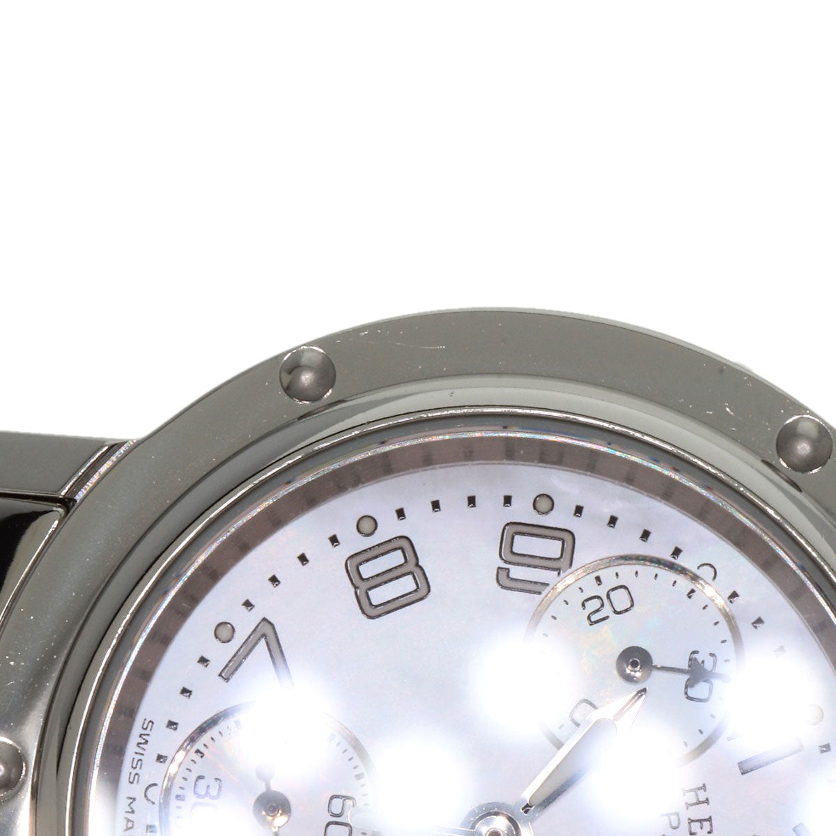 HERMES エルメス CL1.310 クリッパー クロノグラフ 腕時計 SS レディース 中古