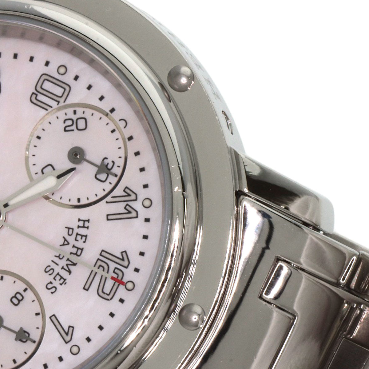 HERMES エルメス CL1.310 クリッパー クロノグラフ 腕時計 SS レディース 中古