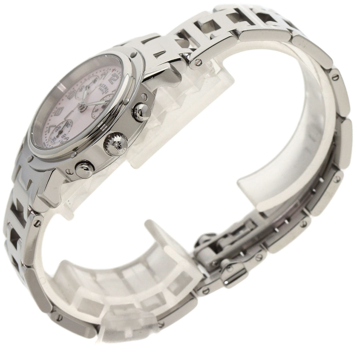 HERMES エルメス CL1.310 クリッパー クロノグラフ 腕時計 SS レディース 中古
