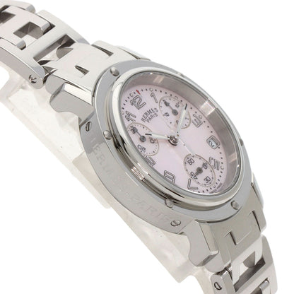 HERMES エルメス CL1.310 クリッパー クロノグラフ 腕時計 SS レディース 中古
