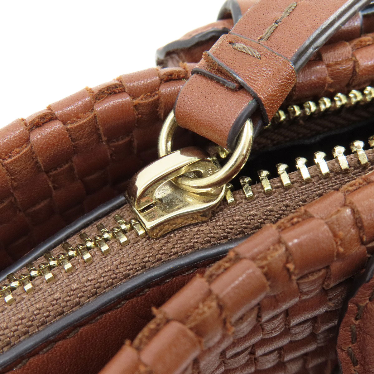 Cole Haan コールハーン 編み込みバッグ トートバッグ レザー レディース 中古