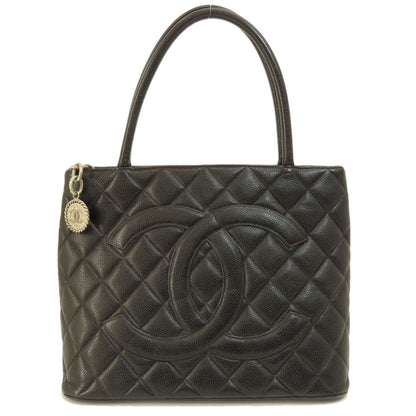 CHANEL シャネル 復刻トート ゴールド金具 トートバッグ グレインド カーフスキン レディース 中古