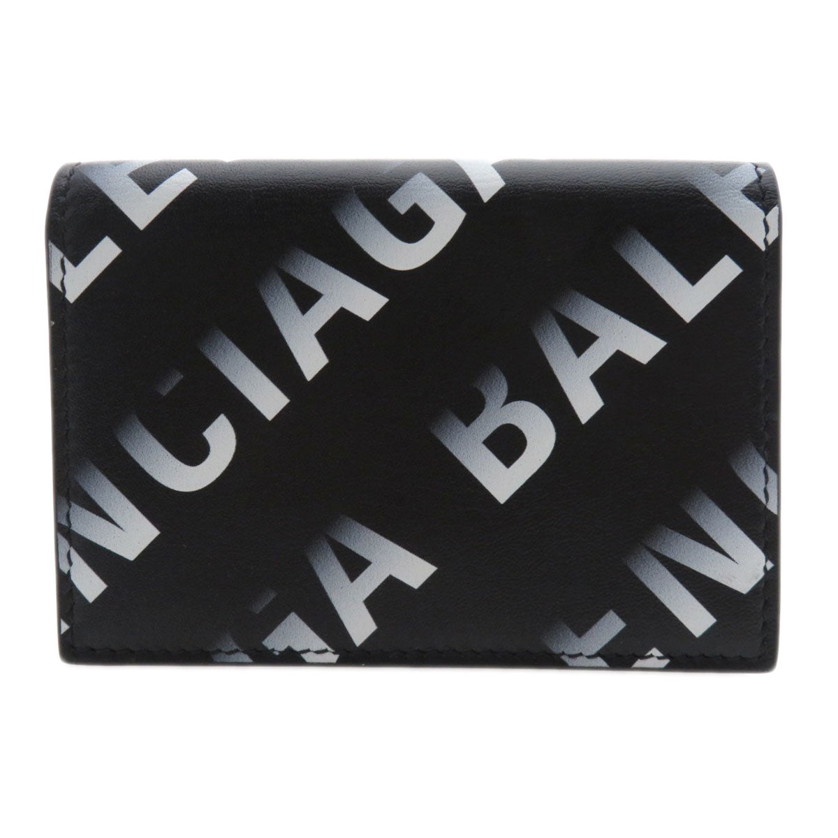 BALENCIAGA バレンシアガ 594312 ロゴモチーフ ミニウォレット 三つ折り 二つ折り財布（小銭入れあり） カーフ レディース 中古