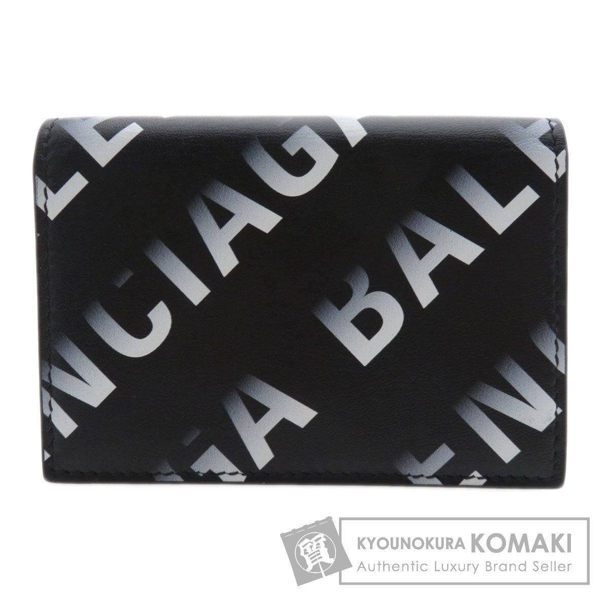 BALENCIAGA バレンシアガ 594312 ロゴモチーフ ミニウォレット 三つ折り 二つ折り財布（小銭入れあり） カーフ レディース 中古