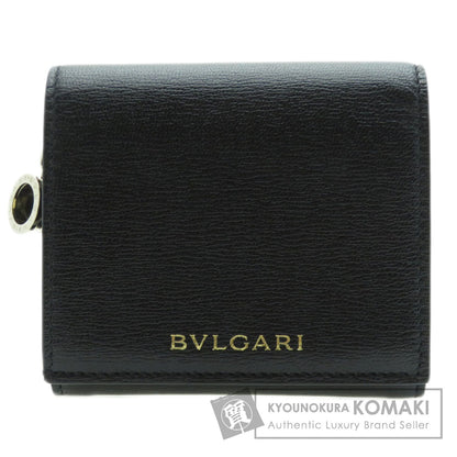 BVLGARI ブルガリ ロゴ ビーゼロワンモチーフ 三つ折り 二つ折り財布（小銭入れあり） カーフ レディース 中古
